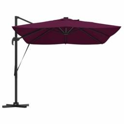 Berkfield Home Cantilever Roma Parasol with LEDs Bordeaux Red 352x251x265 cm Alu… in Maroon - Size: 352 x 251 x 265 cm - thumbnail 7
