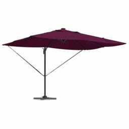 Berkfield Home Cantilever Roma Parasol with LEDs Bordeaux Red 352x251x265 cm Alu… in Maroon - Size: 352 x 251 x 265 cm - thumbnail 3
