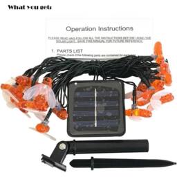 FLAVORA 24 Pack 20LED Bumble Bee Solar Fairy Lights Outdoor in Orange - thumbnail 6