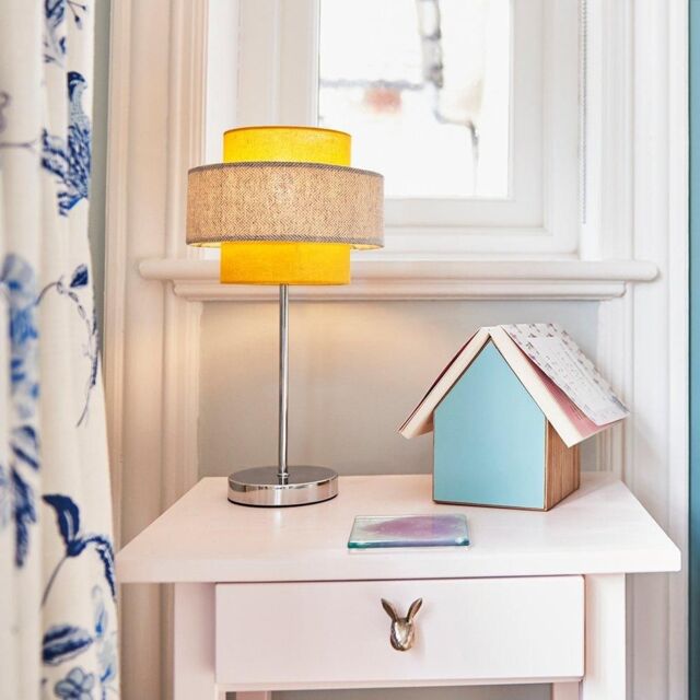 ValueLights Weaver Pair of Yellow Table Lamps Touch On/Off - image 1