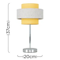 ValueLights Weaver Pair of Yellow Table Lamps Touch On/Off - thumbnail 6