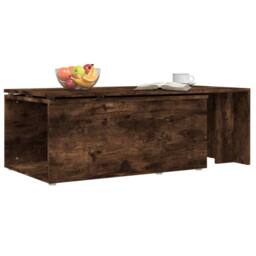 Berkfield Home Coffee Table Smoked Oak 150x50x35 cm Engineered Wood in Brown - Size: 150 x 50 x 35 cm - thumbnail 5