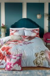 Laurence Llewelyn-Bowen 'Mayfair Lady' Floral Fantasy 100% Cotton Duvet Cover Set in Blue - Size: Super King - thumbnail 4