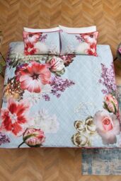 Laurence Llewelyn-Bowen 'Mayfair Lady' Floral Fantasy 100% Cotton Duvet Cover Set in Blue - Size: Super King - thumbnail 5