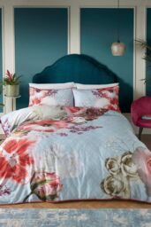 Laurence Llewelyn-Bowen 'Mayfair Lady' Floral Fantasy 100% Cotton Duvet Cover Set in Blue - Size: Super King - thumbnail 1