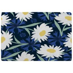 Benjamin Tate Design Daisies On Navy Rug in Natural - Size: Large