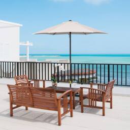 OUTSUNNY 2m Parasol Patio Umbrella, Outdoor Sun Shade with 6 Ribs in Cream
