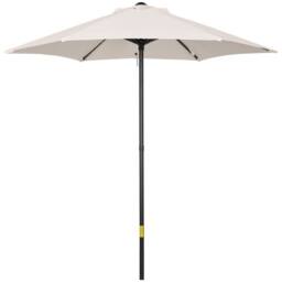 OUTSUNNY 2m Parasol Patio Umbrella, Outdoor Sun Shade with 6 Ribs in Cream - thumbnail 2