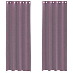 Berkfield Home Voile Curtains with Grommets 2 pcs Purple 140x260 cm - thumbnail 3
