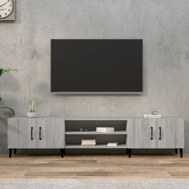 Berkfield Home TV Cabinet Grey Sonoma 180x31.5x40 cm Engineered Wood - image 1
