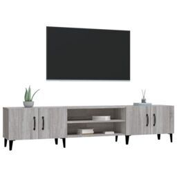 Berkfield Home TV Cabinet Grey Sonoma 180x31.5x40 cm Engineered Wood - thumbnail 4