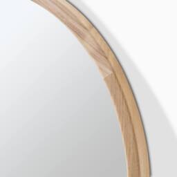 FurnitureboxUK Judith Oak Wood Medium 80x80cm Round Wall Mirror in Light Brown - Size: 80x80 cm - thumbnail 6