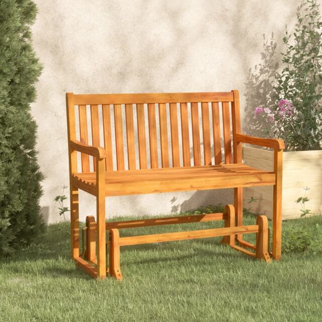 Berkfield Home Garden Swing Bench 110 cm Solid Acacia Wood in Brown - image 1