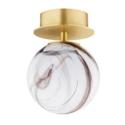 Netlighting Fabio Wall Lamp WhiteBrown (Marble Colour) Brushed Brass IP44 in Gold - thumbnail 2