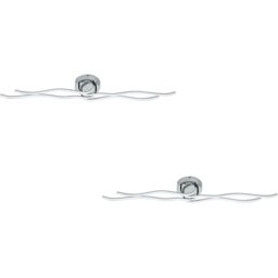 Loops 2 PACK Wall Flush Ceiling Light Colour Chrome Shade White Plastic LED 40W Incl - thumbnail 1