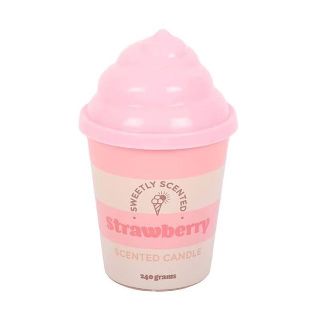 Something Different Strawberry Ice Cream Scented Candle in Pink - image 1