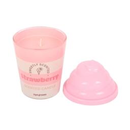 Something Different Strawberry Ice Cream Scented Candle in Pink - thumbnail 3