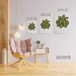 "Artery8 Lydon & Fawcett Eranthemum Igneum Golden Vein Plant Canvas Art Print in White - Size: W12"" x H16""" - thumbnail 4