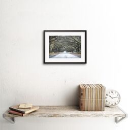 "Artery8 Wall Art Print Cassell Tree Tunnel Road Framed in Black - Size: W7"" x H9""" - thumbnail 2