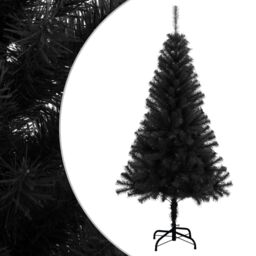 Berkfield Home Artificial Christmas Tree with Stand Black 150 cm PVC - thumbnail 1