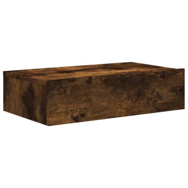 Berkfield Home TV Cabinet with LED Lights Smoked Oak 60x35x15.5 cm in Brown - image 1