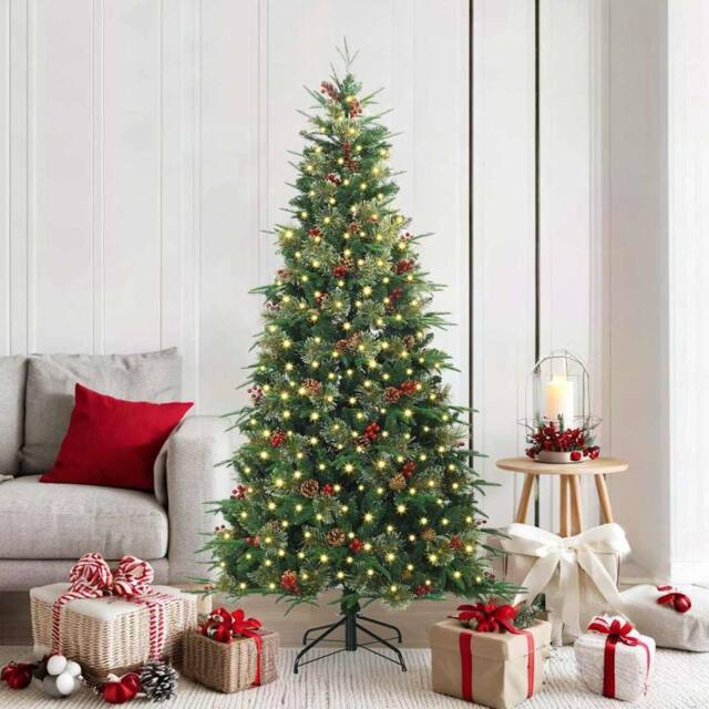 Berkfield Home Artificial Hinged Christmas Tree Green 180 cm PE & PVC - image 1