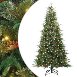 Berkfield Home Artificial Hinged Christmas Tree Green 180 cm PE & PVC - thumbnail 2