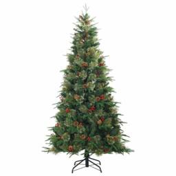 Berkfield Home Artificial Hinged Christmas Tree Green 180 cm PE & PVC - thumbnail 4