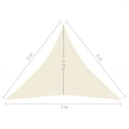 Berkfield Home Sunshade Sail 160 g/m ² Cream 3x3x3 m HDPE in Beige - thumbnail 6