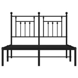 Berkfield Home Metal Bed Frame with Headboard Black 120x200 cm - Size: Small Double - thumbnail 6