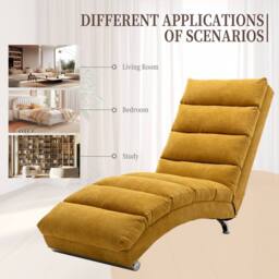 Direct Wicker Fabric Chaise Lounge Sofa with Gentle Vibration Feature & Pocket in Yellow - Size: 1 Pack - thumbnail 5