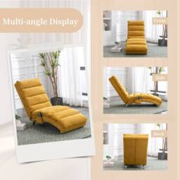 Direct Wicker Fabric Chaise Lounge Sofa with Gentle Vibration Feature & Pocket in Yellow - Size: 1 Pack - thumbnail 6