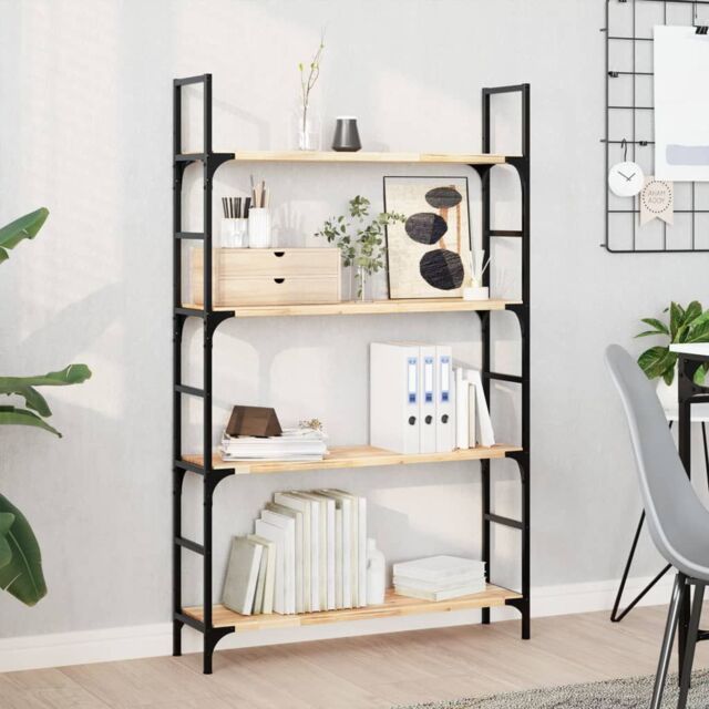 Berkfield Home Floating Shelves 4 pcs 80x20x2 cm Untreated Solid Wood Acacia in Brown - Size: 80 x 20 x 2 cm - image 1