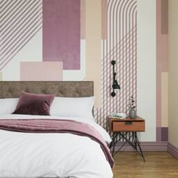Superfresco Easy Graphic Mauve Pink Print To Order 3m x 2.8m Mural - thumbnail 1