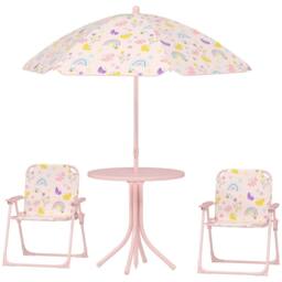 STILVORA Kids Garden Table & Chair Set with Parasol in Pink - thumbnail 5
