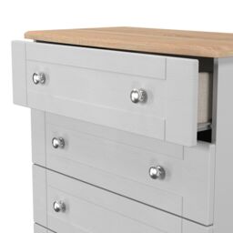 Ready Assembled 2 U Cumbria 5 Drawer Chest (Ready Assembled) in Mid Grey - Size: Large - thumbnail 6