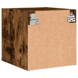 Berkfield Home Bedside Cabinets with Glass Doors 2 pcs Smoked Oak 35x37x35 cm in Brown - Size: 35 x 37 x 35 cm - thumbnail 9
