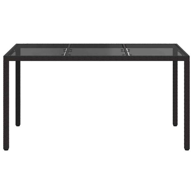 Berkfield Home Modern Garden Dining Table Black 150x90x75 cm Poly Rattan - Size: 150 x 90 x 75 cm - image 1