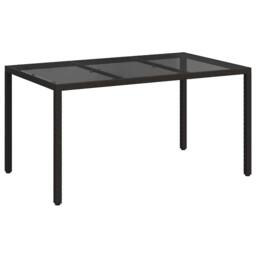 Berkfield Home Modern Garden Dining Table Black 150x90x75 cm Poly Rattan - Size: 150 x 90 x 75 cm - thumbnail 3
