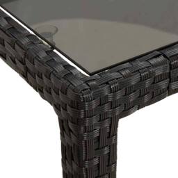 Berkfield Home Modern Garden Dining Table Black 150x90x75 cm Poly Rattan - Size: 150 x 90 x 75 cm - thumbnail 6