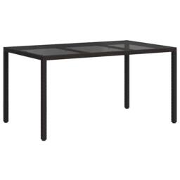 Berkfield Home Modern Garden Dining Table Black 150x90x75 cm Poly Rattan - Size: 150 x 90 x 75 cm - thumbnail 5
