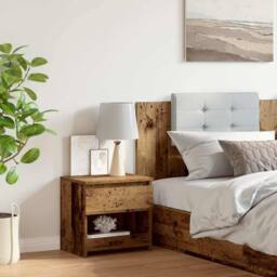 Berkfield Home Elegant Bedside Cabinet Old Wood 40x30x39 cm Engineered Wood in Brown - Size: 40 x 30 x 39 cm - thumbnail 1