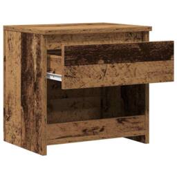 Berkfield Home Elegant Bedside Cabinet Old Wood 40x30x39 cm Engineered Wood in Brown - Size: 40 x 30 x 39 cm - thumbnail 7