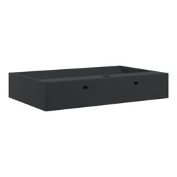 Berkfield Home Wash Basin 60x38x11 cm Mineral Cast/Marble Cast Matt Black - Size: 60 x 38 x 11 cm - thumbnail 6
