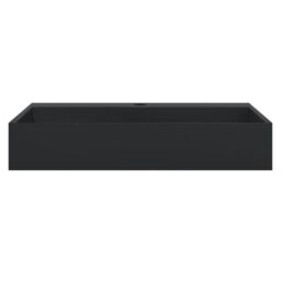 Berkfield Home Wash Basin 60x38x11 cm Mineral Cast/Marble Cast Matt Black - Size: 60 x 38 x 11 cm - thumbnail 4