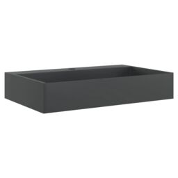 Berkfield Home Wash Basin 60x38x11 cm Mineral Cast/Marble Cast Matt Black - Size: 60 x 38 x 11 cm - thumbnail 2