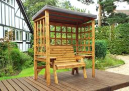 Charles Taylor Trading Wentworth Two Seater Arbour Grey in Brown - thumbnail 1