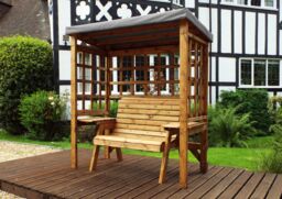 Charles Taylor Trading Wentworth Two Seater Arbour Grey in Brown - thumbnail 2