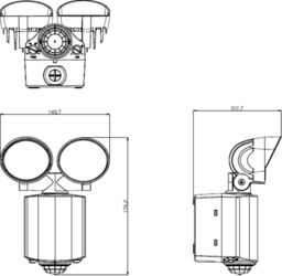Netlighting Knightsbridge 230V IP55 Twin Spot LED Security Light White FL16AW - thumbnail 2