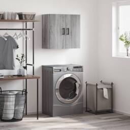 Berkfield Home Wall Cabinet Grey Sonoma 60x31x60 cm Engineered Wood - Size: 60 x 31 x 60 cm - thumbnail 2